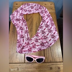 Girls “Girl Power” Infinity Scarf & Pink Rhinestone Sunglasses Set